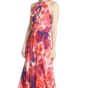 Eliza J floral print halter maxi dress